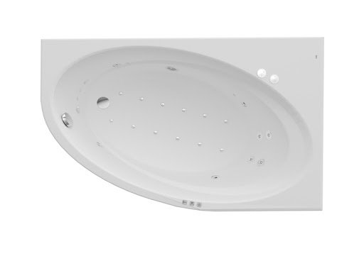Ванна гидромассажная акриловая асимметричная Roca Orbita Smart WaterAir Plus правая 140х100 см белый A24T197000