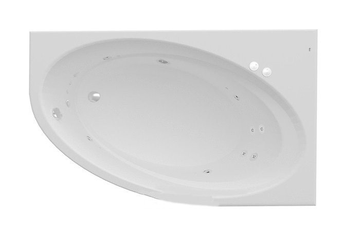 Ванна гидромассажная акриловая асимметричная Roca Orbita Smart Water Plus правая 140х100 см белый A24T196000