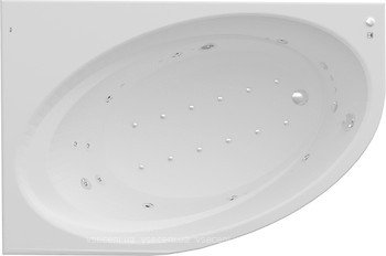Ванна гідромасажна акрилова асиметрична Roca Orbita Effects Gold Option ліва 140х100 см білий A24T191000