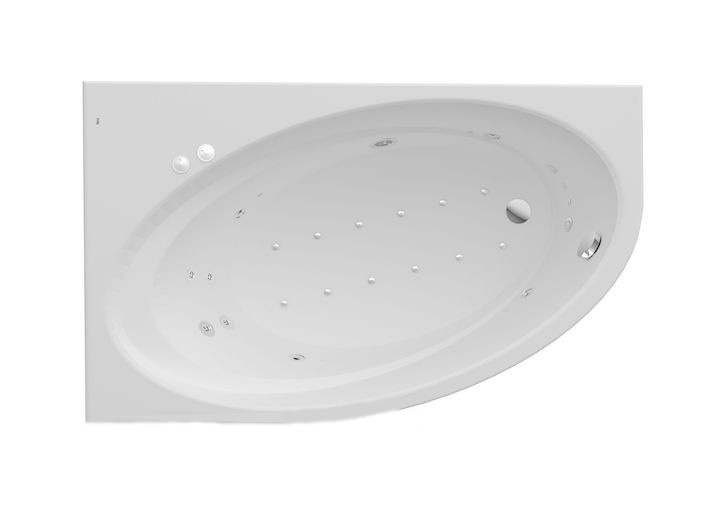 Ванна гідромасажна акрилова асиметрична Roca Orbita Smart WaterAir Plus ліва 140х100 см білий A24T189000