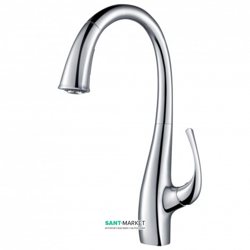 Змішувач для кухні Kraus Ansel  одноважільний з висувним виливом хром KPF-1675CH