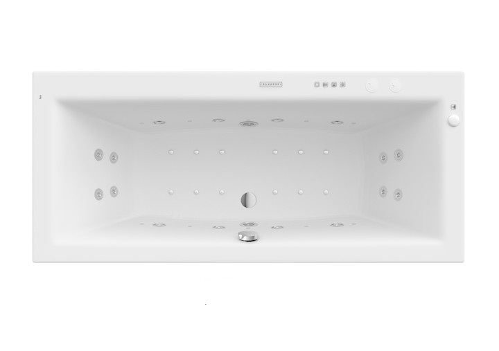 Ванна гидромассажная акриловая прямоугольная Roca Vita Effects Gold Option 180х80 см белый A24T080000