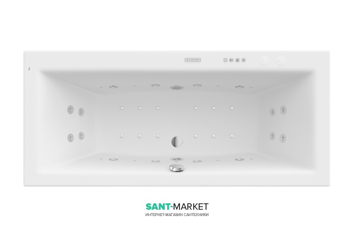 Ванна гідромасажна акрилова прямокутна Roca Vita Effects Gold 180х80 см білий A24T079000