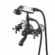 Смеситель для ванной Kraus Apollo настенный двухвентильный с душевой лейкой темный шоколад KEF-16060ORB