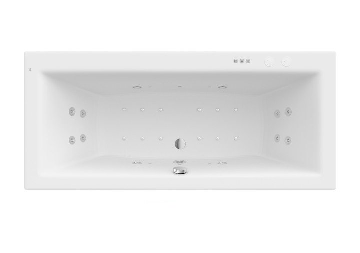 Ванна гідромасажна акрилова прямокутна Roca Vita Smart WaterAir Plus 180х80 см білий A24T078000
