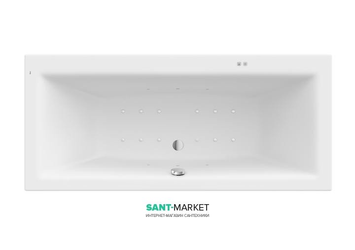 Ванна гідромасажна акрилова прямокутна Roca Vita Smart Air Plus 180х80 см білий A24T076000