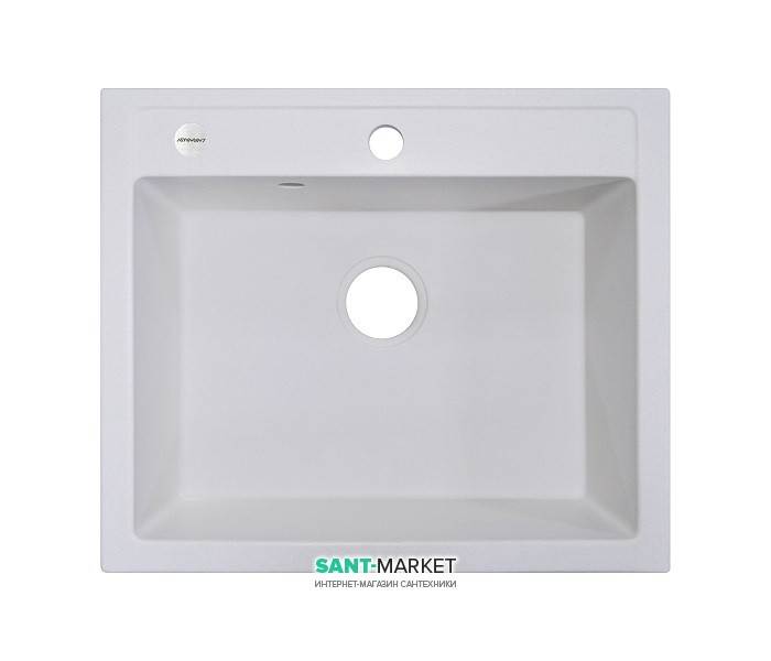 Мийка для кухні Adamant Prizma 590х500 мм штучний граніт білий 4824296100201