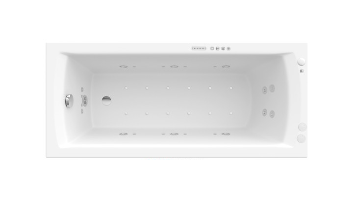 Ванна гідромасажна акрилова прямокутна Roca Linea XL Effects Gold Option 170х75 см білий A24T056000