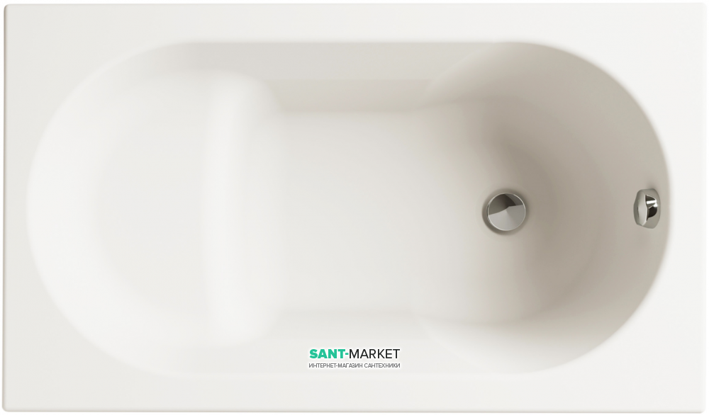 Ванна акриловая прямоугольная PoolSpa коллекция Lena 120Х70 с сиденьем белый PWP1610ZD000000