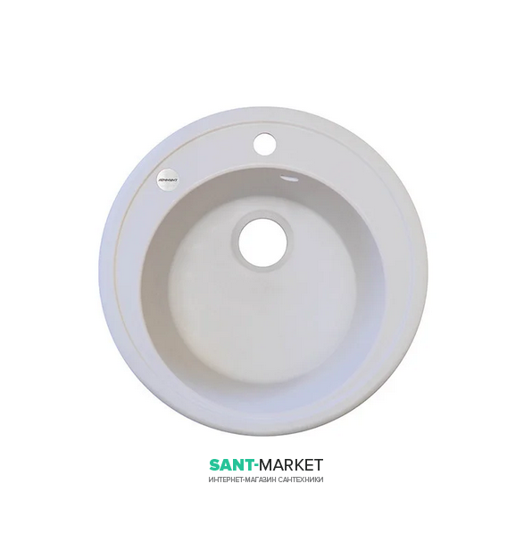 Мийка для кухні Adamant Sun Ø510 мм штучний граніт білий 4824296100101