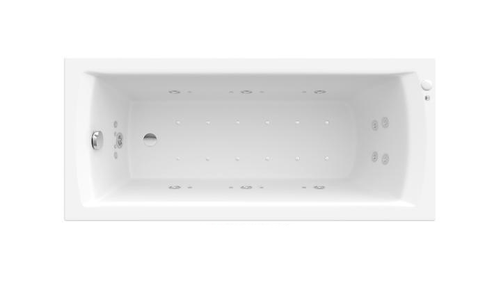 Ванна гидромассажная акриловая прямоугольная Roca Linea XL Effects Titanium 170х75 см белый A24T057000