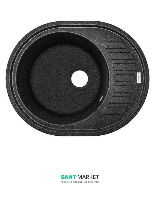 Мойка для кухни Adamant Ovum 620х500 мм искусственный гранит черный 2006270043295