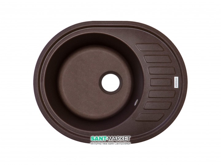 Мойка для кухни Adamant Ovum 620х500 мм искусственный гранит коричневый 4824296100405
