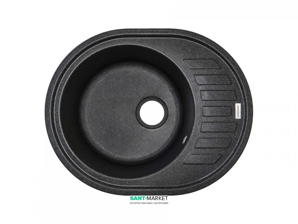 Мойка для кухни Adamant Ovum 620х500 мм искусственный гранит графит 4824296100413