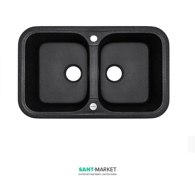Мийка для кухні Adamant Twins 770х470 мм штучний граніт чорний 4824296100503