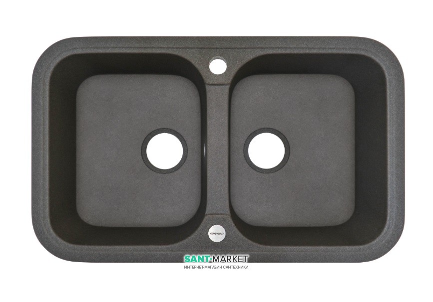 Мийка для кухні Adamant Twins 770х470 мм штучний граніт сірий 4824296100504