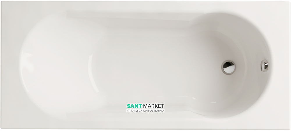 Ванна акрилова прямокутна PoolSpa колекція Lena 170Х75 білий PWP1B10ZD000000