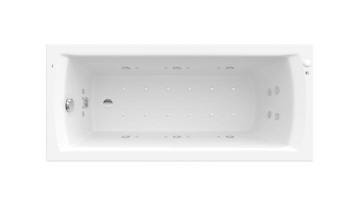 Ванна гидромассажная акриловая прямоугольная Roca Linea Effects Titanium 170х75 см белый A24T049000