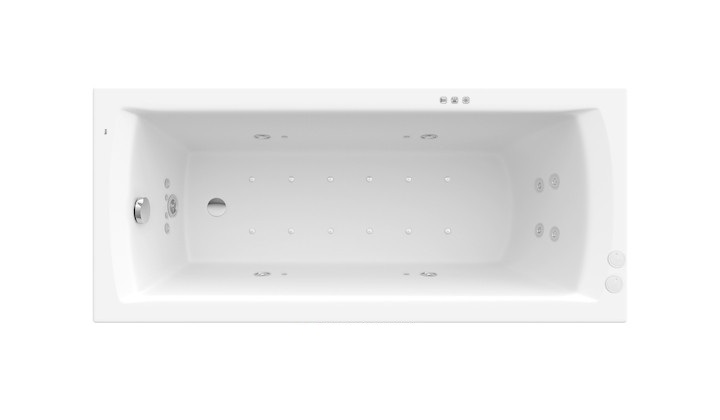 Ванна гідромасажна акрилова прямокутна Roca Linea Smart WaterAir Plus 170х75 см білий A24T046000