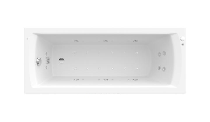 Ванна гідромасажна акрилова прямокутна Roca Linea Effects Titanium 170х70 см білий A24T041000