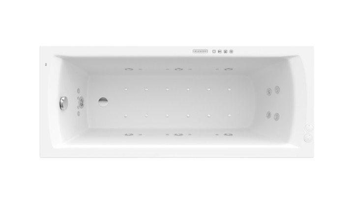 Ванна гидромассажная акриловая прямоугольная Roca Linea Effects Gold 170х70 см белый A24T039000