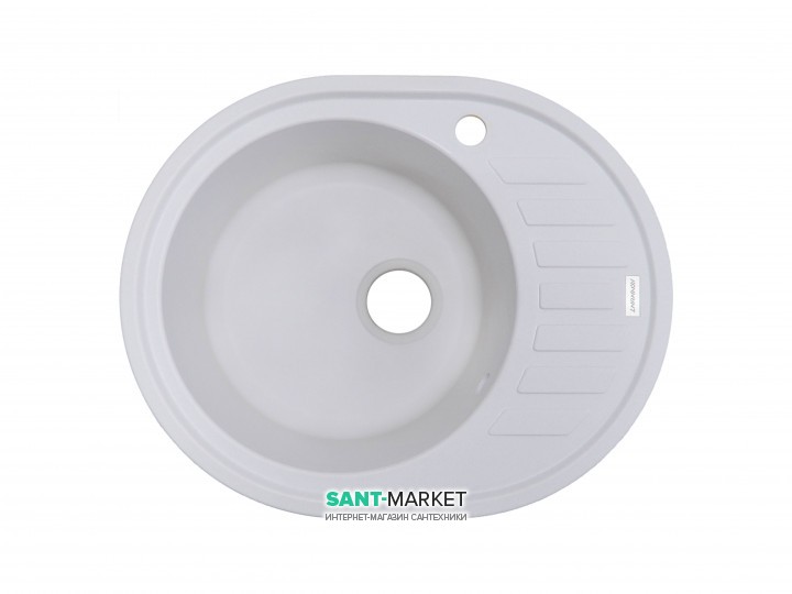 Мийка для кухні Adamant Ovum 620х500 мм штучний граніт білий 4824296100401