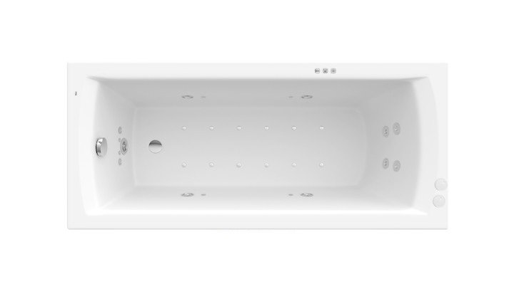 Ванна гидромассажная акриловая прямоугольная Roca Linea XL Smart WaterAir Plus 170х75 см белый A24T054000