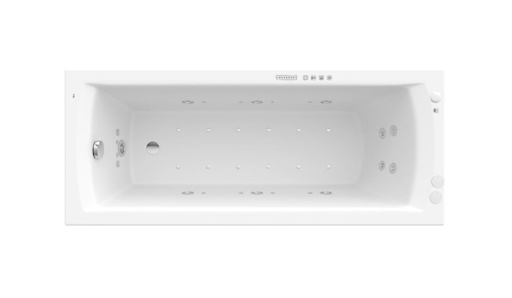 Ванна гідромасажна акрилова прямокутна Roca Linea Effects Gold Option 170х70 см білий A24T040000