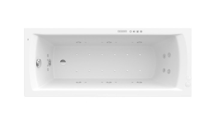 Ванна гідромасажна акрилова прямокутна Roca Linea Effects Gold 170х70 см білий A24T039000