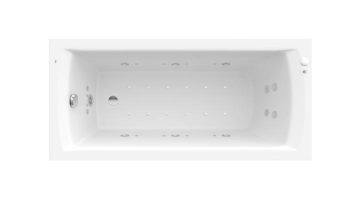 Ванна гідромасажна акрилова прямокутна Roca Linea XL Effects Titanium 160х75 см білий A24T033000