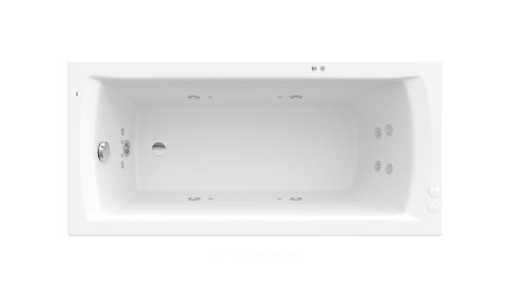 Ванна гидромассажная акриловая прямоугольная Roca Linea XL Smart Water Plus 160х75 см белый A24T029000