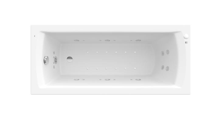 Ванна гідромасажна акрилова прямокутна Roca Linea Effects Titanium 160х70 см білий A24T025000