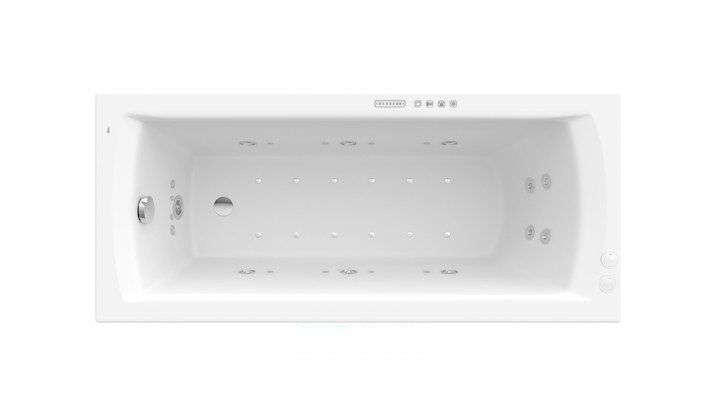 Ванна гідромасажна акрилова прямокутна Roca Linea Effects Gold 160х70 см білий A24T023000