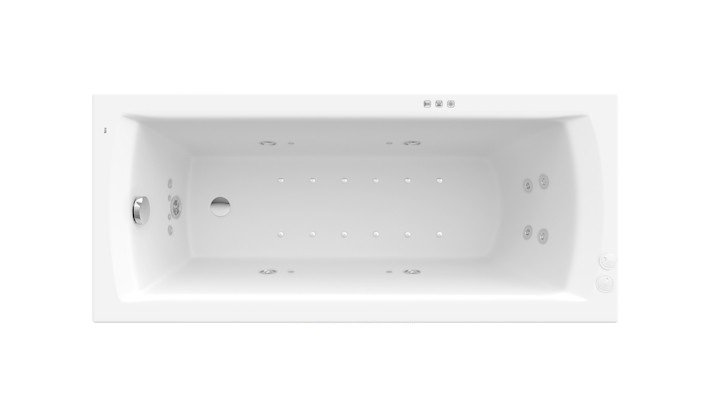 Ванна гидромассажная акриловая прямоугольная Roca Linea Smart WaterAir Plus 160х70 см белый A24T022000