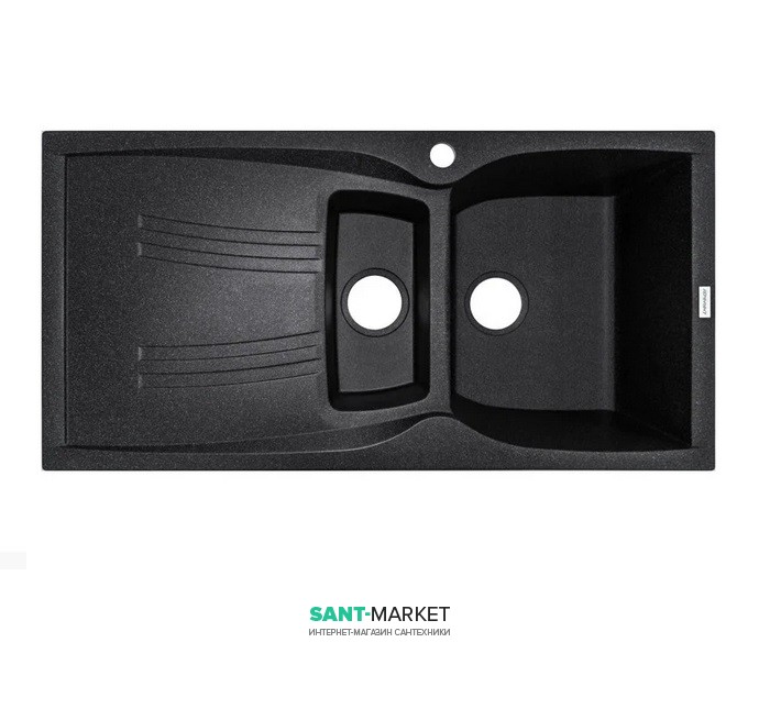 Мийка для кухні Adamant New line plus 980х500 мм штучний граніт чорний 4824296100803