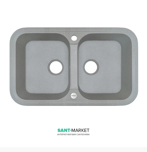 Мойка для кухни Adamant Twins 770х470 мм искусственный гранит светло-серый 4824296100509