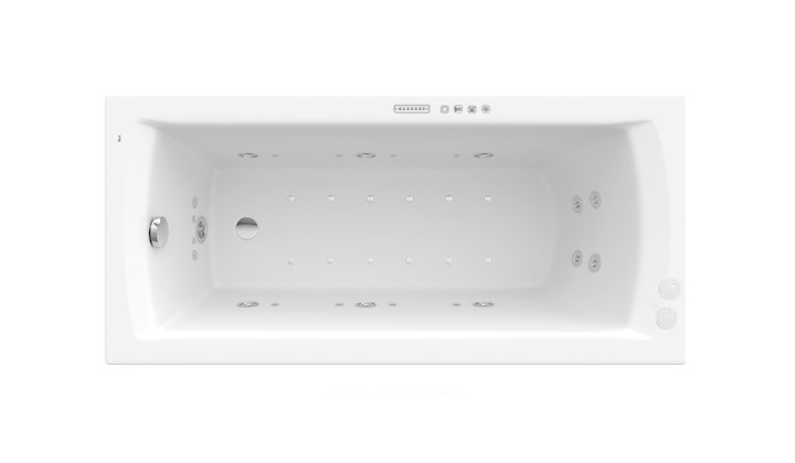 Ванна гідромасажна акрилова прямокутна Roca Linea Effects Gold 150х70 см білий A24T015000