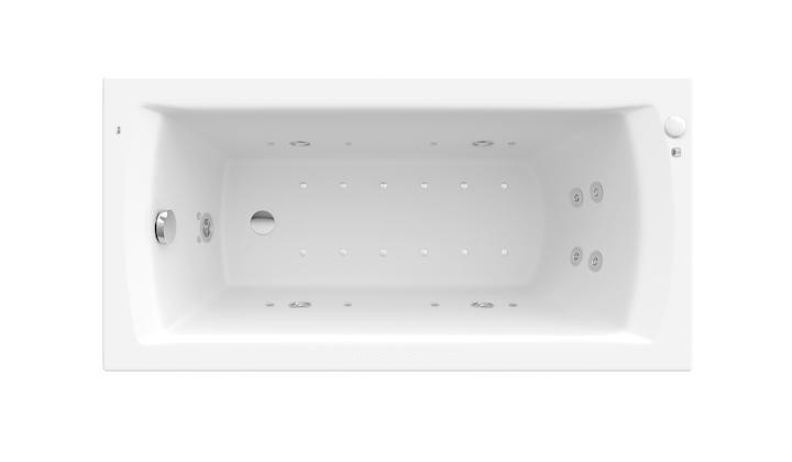 Ванна гидромассажная акриловая прямоугольная Roca Linea Effects Titanium 140х70 см белый A24T009000