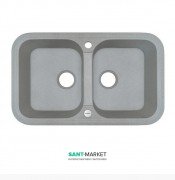 Мойка для кухни Adamant Twins 770х470 мм искусственный гранит светло-серый 4824296100509