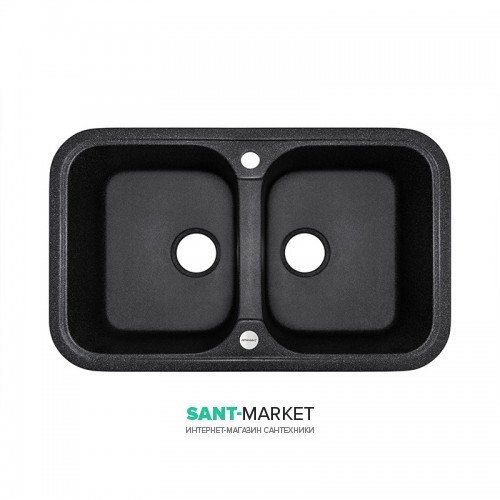 Мийка для кухні Adamant Twins 770х470 мм штучний граніт графіт 4824296100513