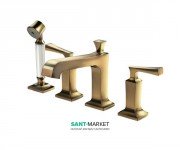 Смеситель для ванной TOTO Classic на 4 отверстия с душевой лейкой золото DB244C#PG
