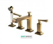 Смеситель для ванной TOTO Classic на 4 отверстия с душевой лейкой золото DB244C#PG