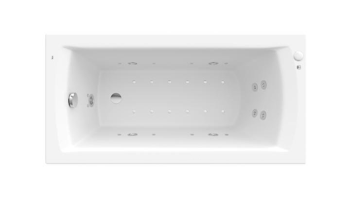 Ванна гідромасажна акрилова прямокутна Roca Linea Effects Titanium 140х70 см білий A24T009000