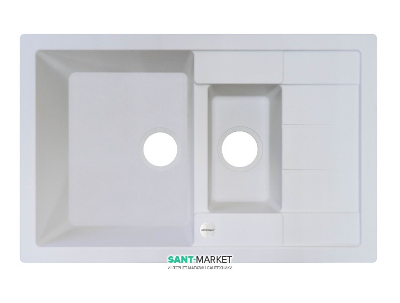 Мийка для кухні Adamant Anila Plus 780х500 мм штучний граніт білий 4824296100901