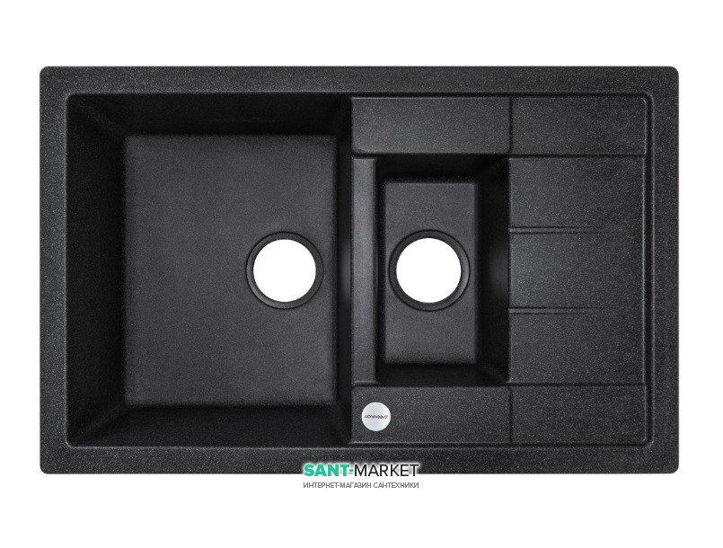 Мойка для кухни Adamant Anila Plus 780х500 мм искусственный гранит черный 4824296100903