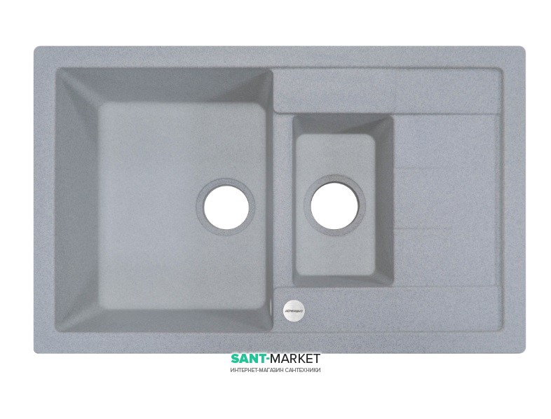 Мойка для кухни Adamant Anila Plus 780х500 мм искусственный гранит светло-серый 4824296100909