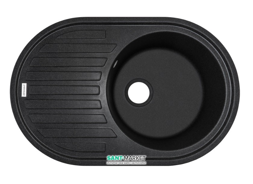 Мийка для кухні Adamant Ellipsis 770х500 мм штучний граніт чорний 4824296101003