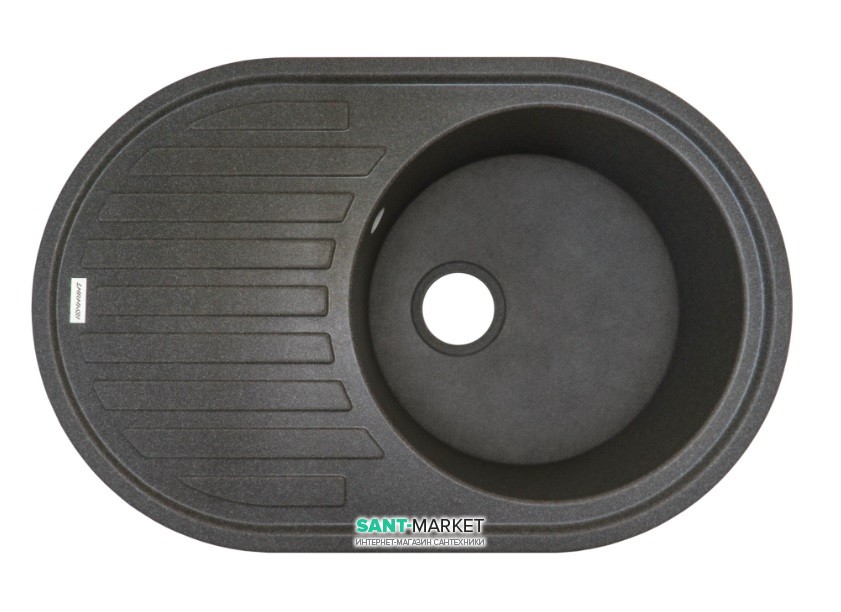 Мойка для кухни Adamant Ellipsis 770х500 мм искусственный гранит серый 4824296101004