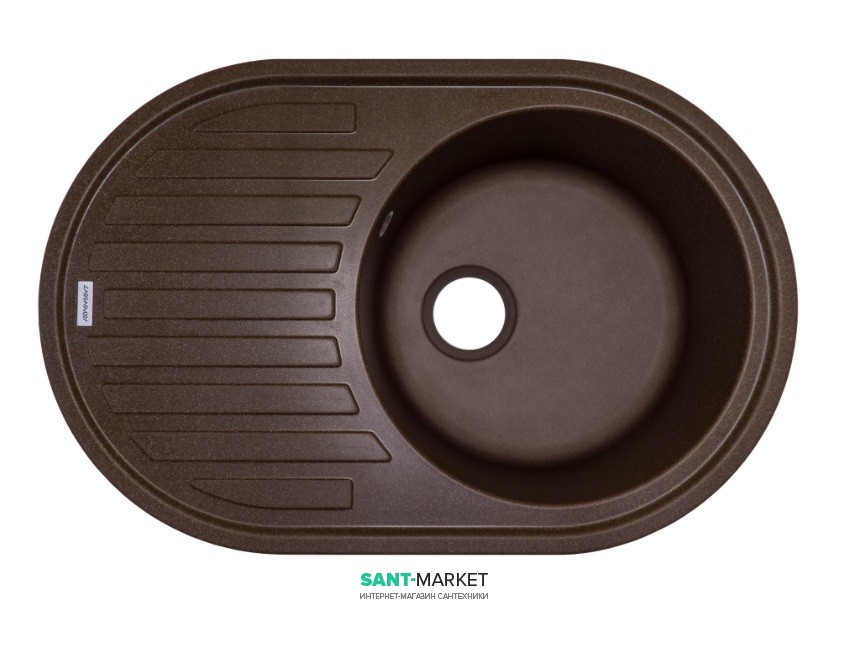 Мойка для кухни Adamant Ellipsis 770х500 мм искусственный гранит коричневый 4824296101005
