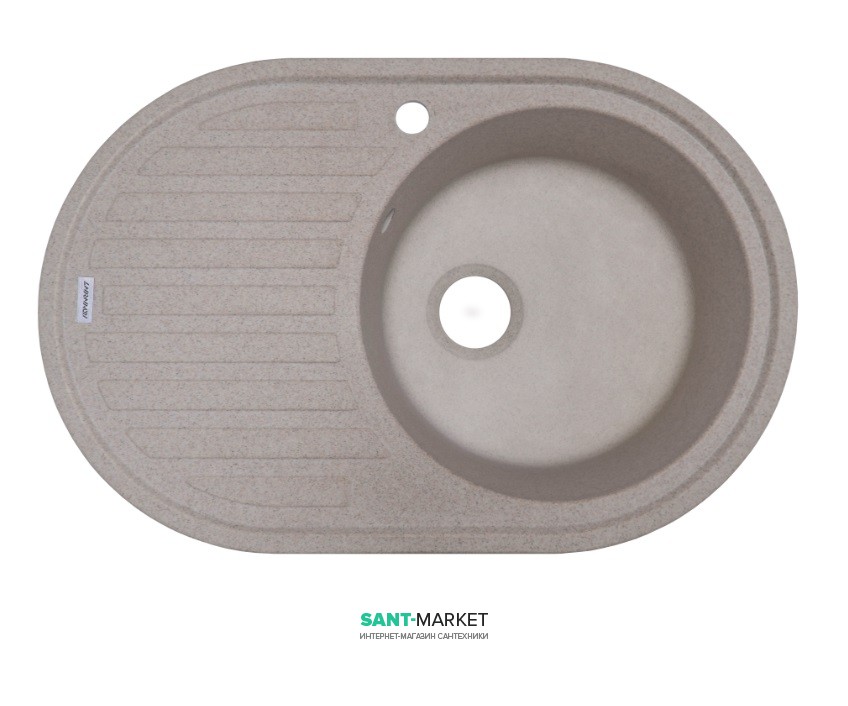 Мойка для кухни Adamant Ellipsis 770х500 мм искусственный гранит терра 4824296101007